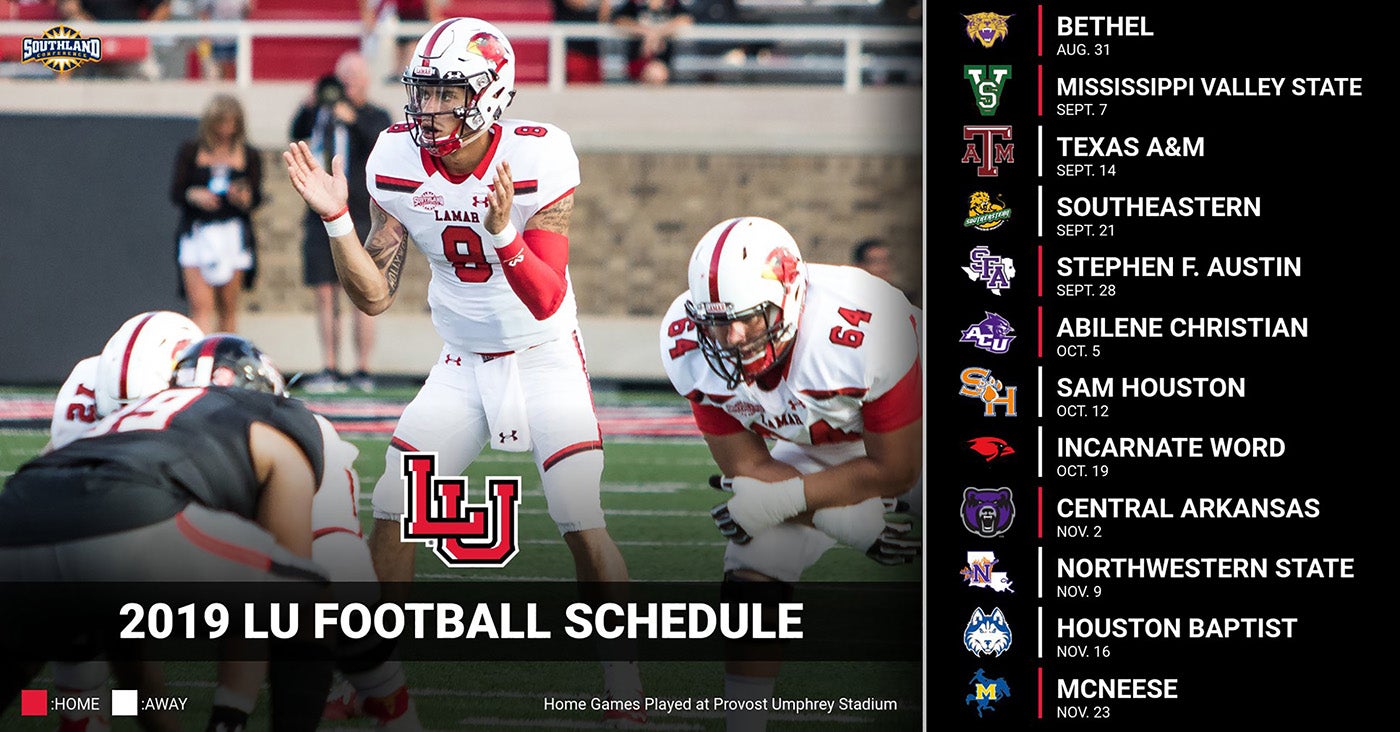 Lamar releases 2019 football schedule Orange Leader Orange Leader