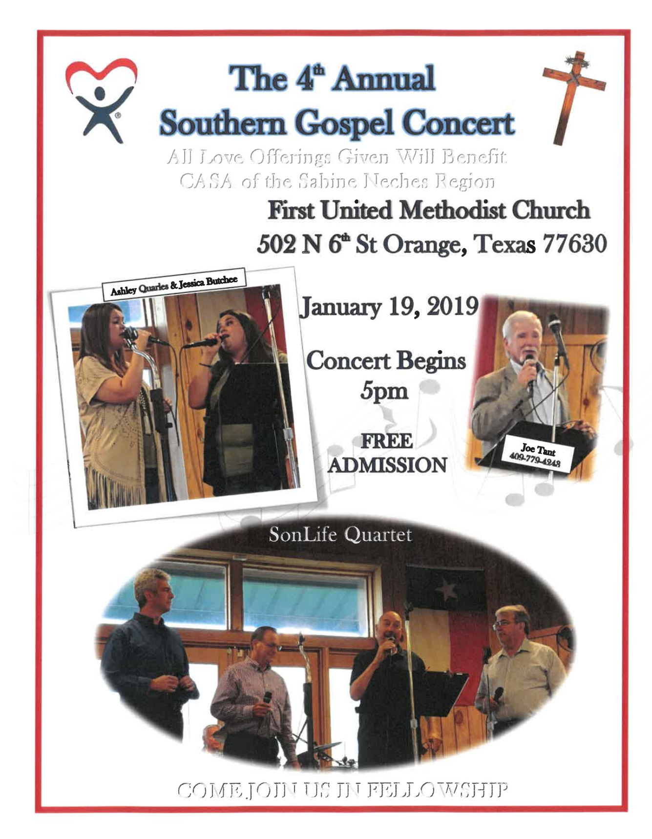 Southern Gospel Concert to benefit CASA Orange Leader Orange Leader