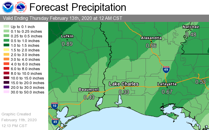 NWS Lake Charles weather update: Tue 2.11.20 - Orange Leader | Orange ...