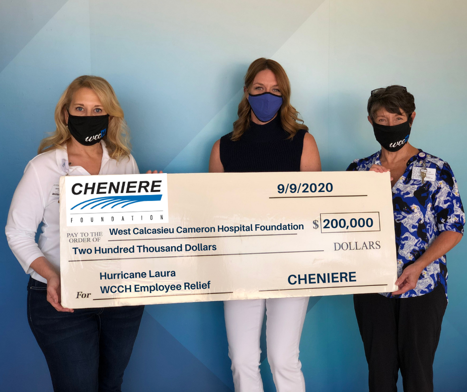 WCCH Foundation Receives $200,000 Donation from Cheniere to Establish Hurricane Laura Employee ...