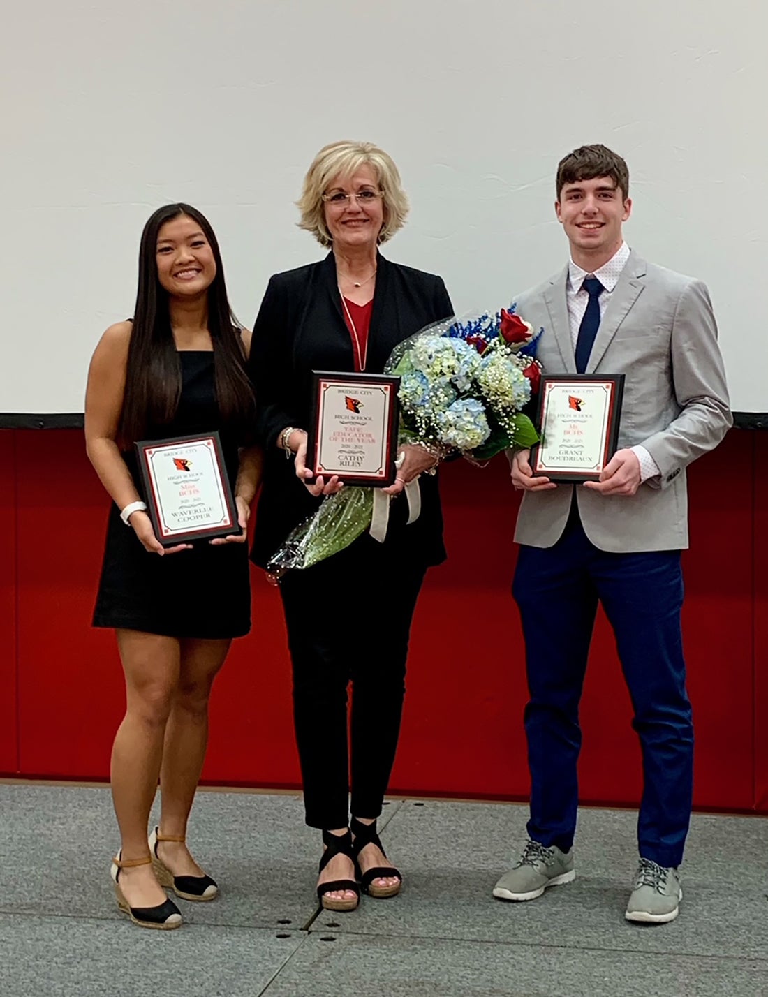 Boudreaux, Cooper Mr. and Miss BCHS; Riley Educator of the Year 