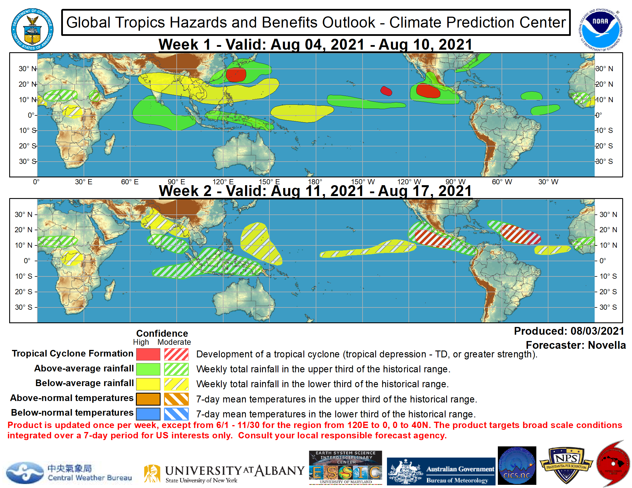 CPC issues their two week tropical outlook Orange Leader Orange Leader