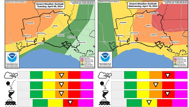 Weather Service outlines increased severe storm risk for Tuesday and ...